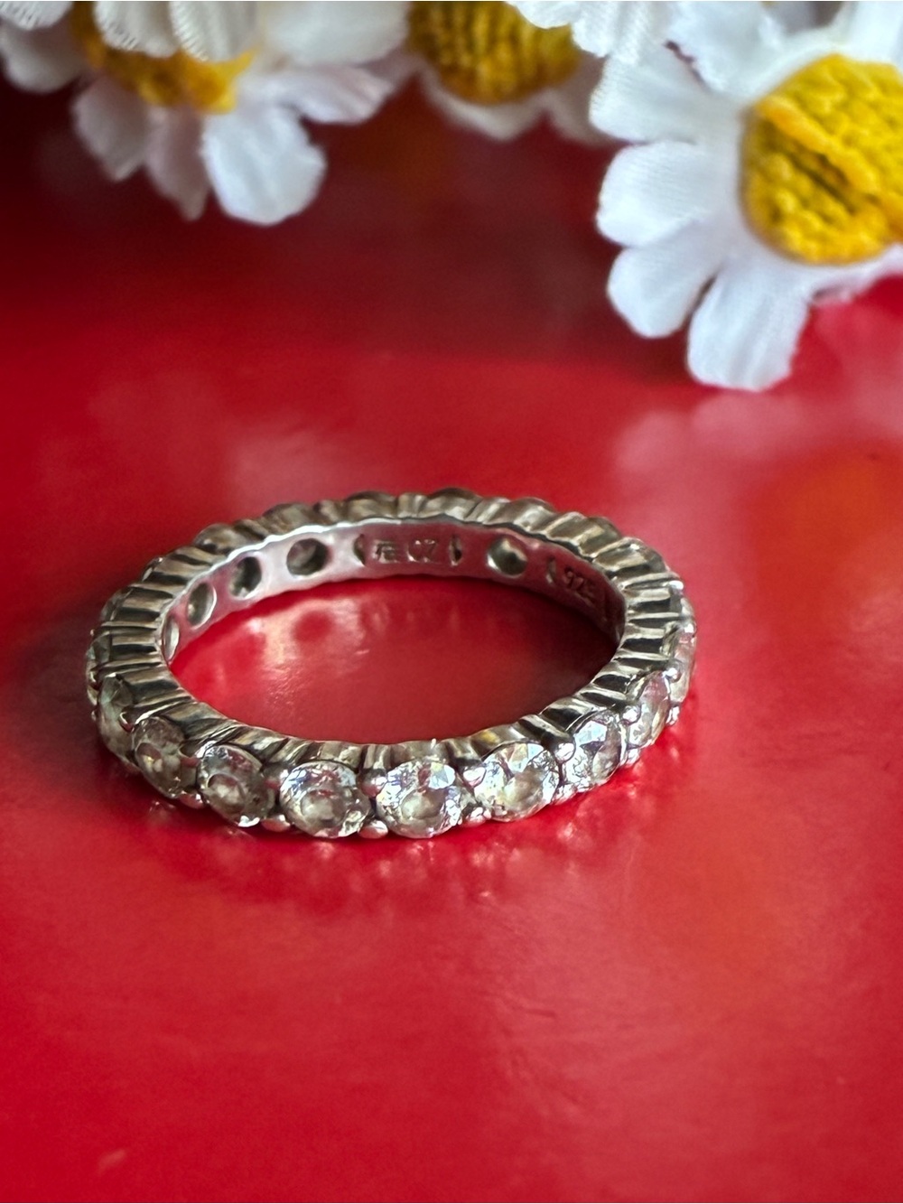 Sterling Silver Clear CZ Eternity Band - Women Jewelry 925